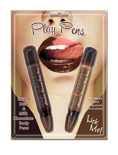 Play Pens Bolígrafos comestibles de chocolate oscuro y con leche (paquete de 2)