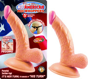 All American Mini Whoppers 5-Inch Curved Dong With Balls-Flesh