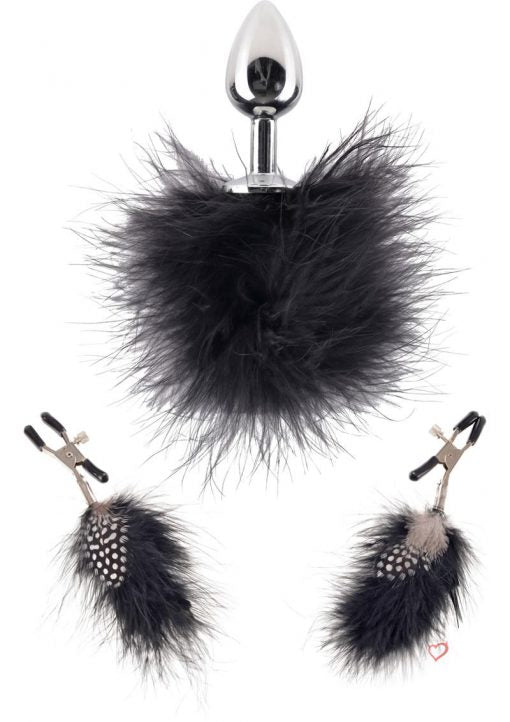 Fetish Fantasy Series Limited Edition Feather Nipple Clamps & Butt Plug