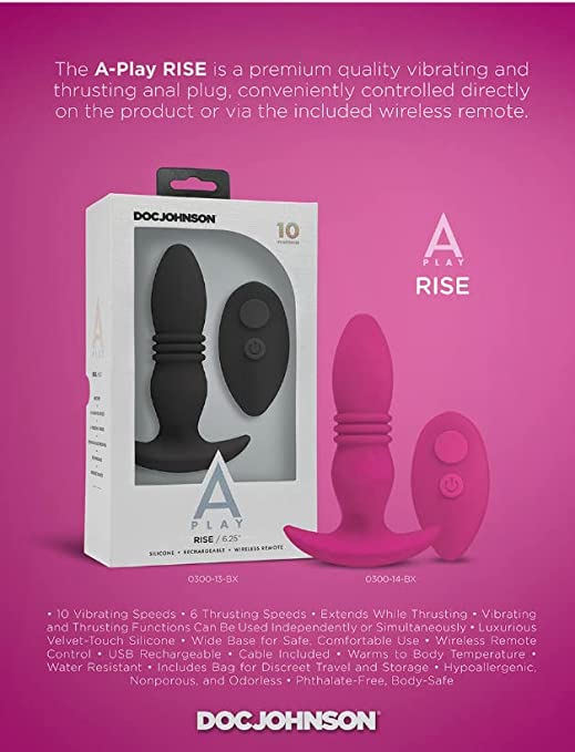 A-Play RISE Rechargeable Silicone Anal Plug with Remote