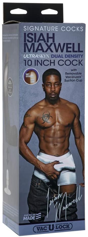 Signature Cocks Isiah Maxwell 10 Inch ULTRASKYN Cock with Removable Vac-U-Lock Suction Cup Chocolate