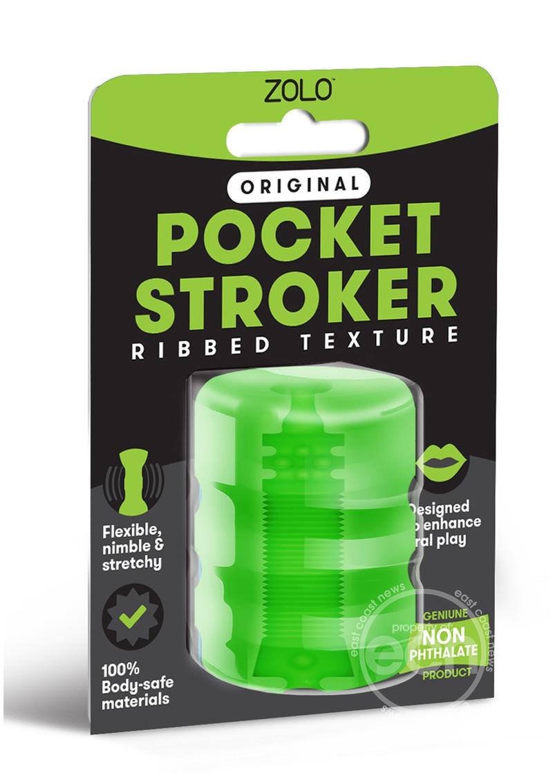 ZOLO Original Pocket Stroker Ribbed Texture - Mouth - Green