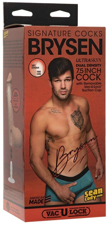 Signature Cocks Brysen 7.5 Inch ULTRASKYN Cock with Removable Vac-U-Lock Suction Cup Vanilla