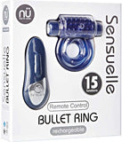 Sensuelle Remote Control Rechageable Bullet Ring Blue
