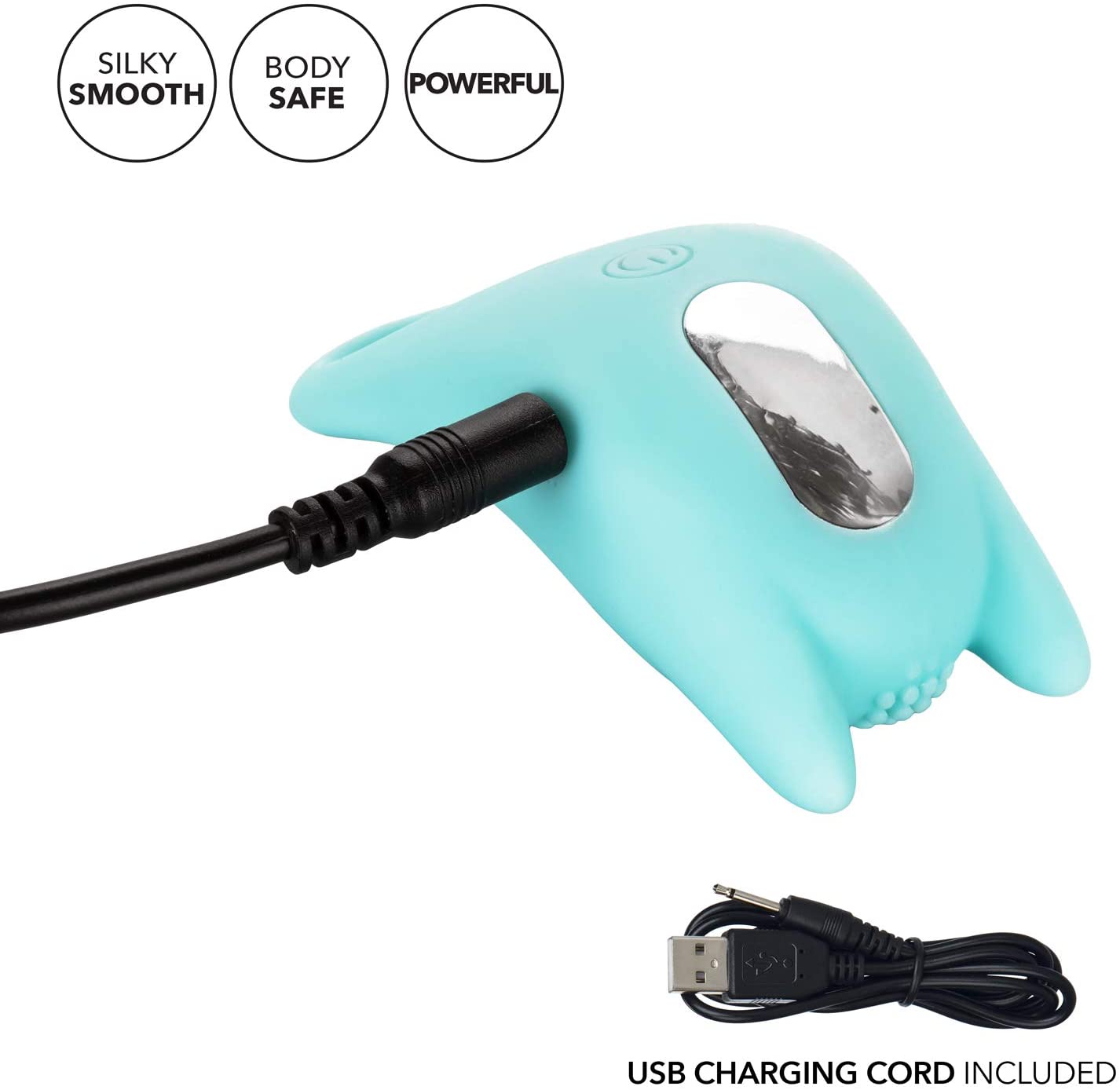 Silicona USB Recargable Dual Exciter Enhancer Anillo Impermeable Verde azulado