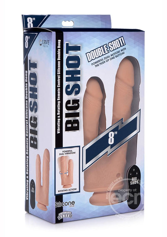 Big Shot Double Dong Silicona Vibrador con Control Remoto 8in - Vainilla