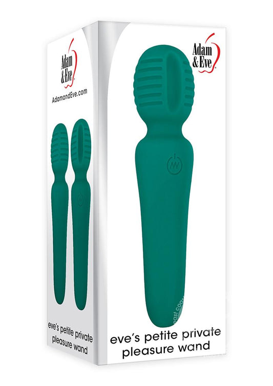 Adam & Eve Eve's Petite Private Pleasure Silicone Rechargeable Wand Massager - Green