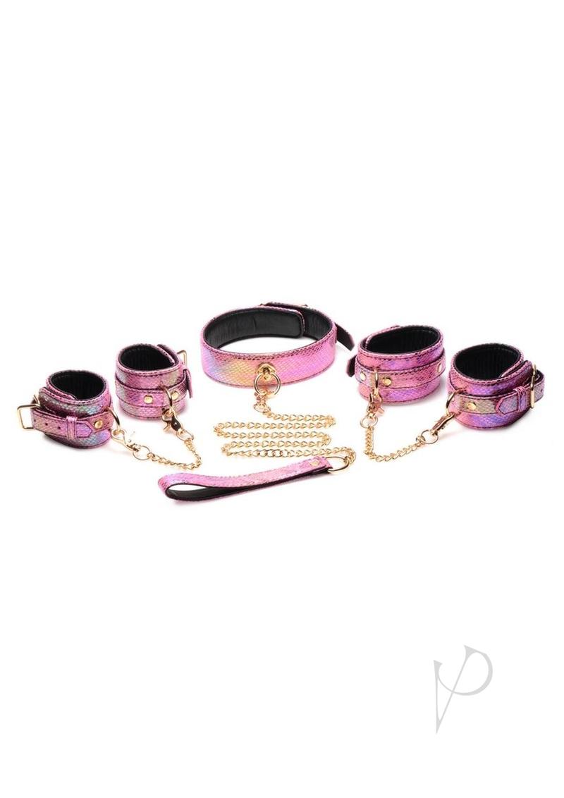 Master Series Captive Cobra Bondage Set (6 Piece) - Pink/Rainbow