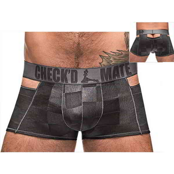 Male Power Checked Mate Cutout Short