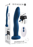 Gender X Snuggle Up Correa vibradora dual de silicona recargable con control remoto - Azul / Negro