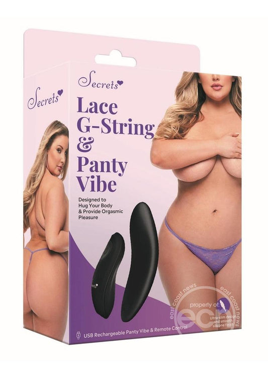 Secret Kisses Rechargeable Silicone Lace G-String and Panty Vibe