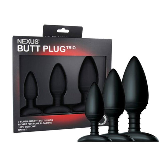 Nexus Butt Plug Trio 3 Tapones de Silicona Pequeño Mediano Grande