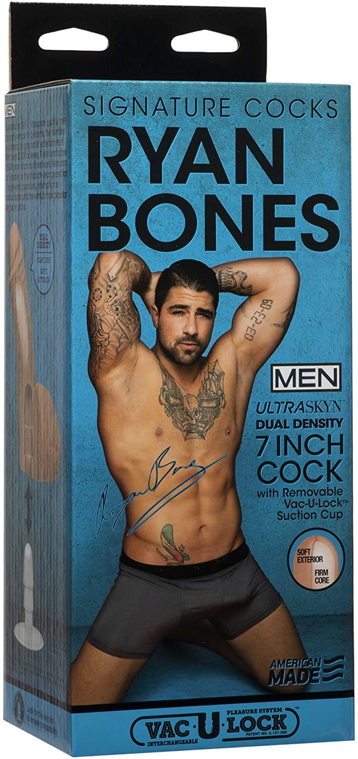 Signature Cocks - Ryan Bones - 7in ULTRASKYN Cock con ventosa extraíble Vac-U-Lock Vanilla