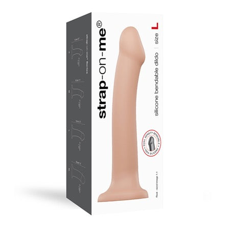 Strap-On-Me Semi-Realistic Dual Density Bendable Dildo Black Size L