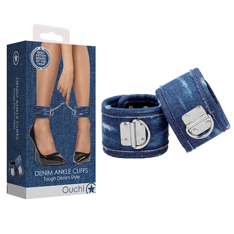 Ouch! Denim Ankle Cuffs - Roughened Denim Style