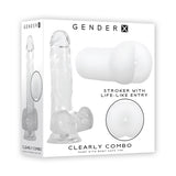 Gender X Clearly Combo Dildo and Stroker Clear