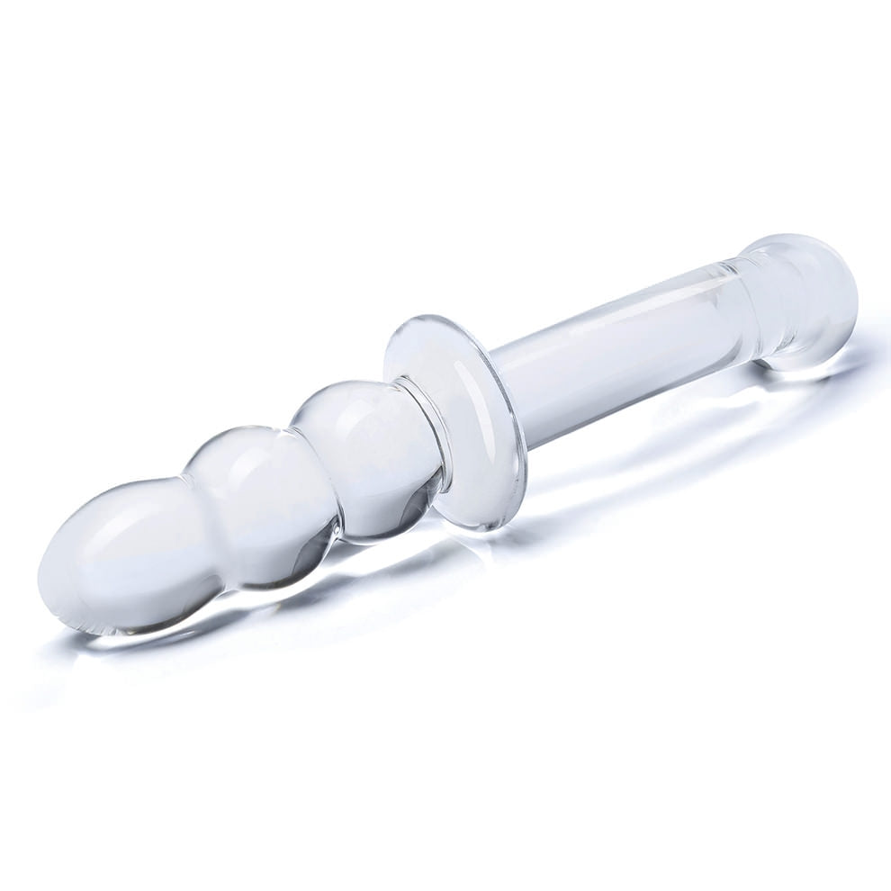 8" Ribbed G-Spot Glass Dildo