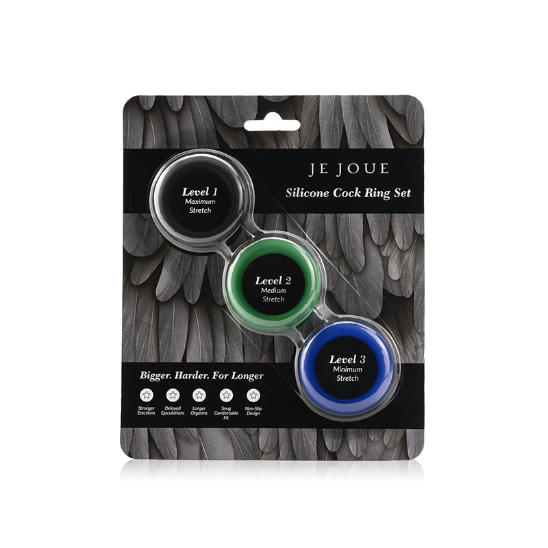 Je Joue 3-Pack Silicone C-Rings Black/Green/Blue