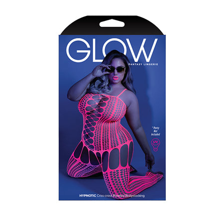 Body con paneles entrecruzados Hypnotic Glow Rosa neón QS