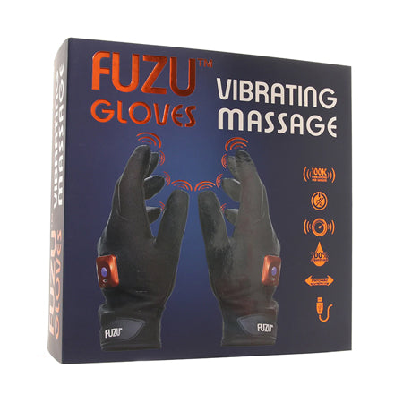 Guantes de masaje vibratorio recargables Fuzu Mano izquierda y derecha Negro
