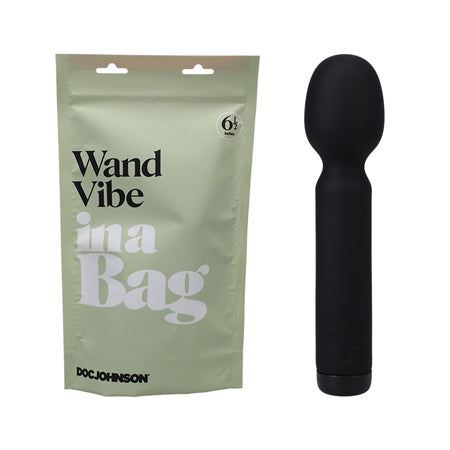 In A Bag Wand Vibe Rechargeable Silicone Vibrator Black
