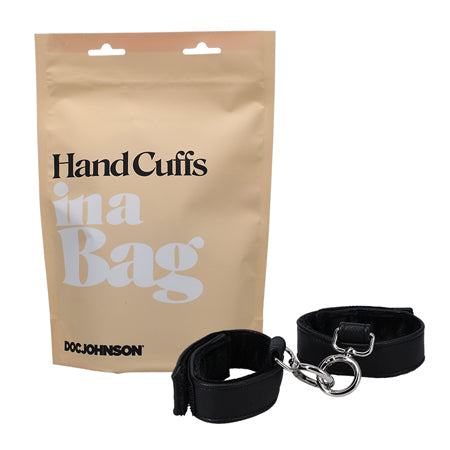 In A Bag Hand Cuffs Faux Leather Velcro Black