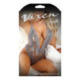 Fantasy  Lingerie Vixen Perfect Storm Lace Plunge Teddy With Lace-Up Detail