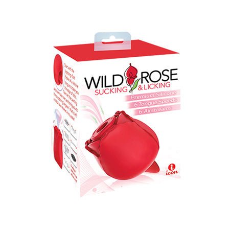 Vibrador para Chupar y Lamer Rosa Silvestre y Lengua Rojo