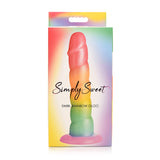 Simply Sweet Swirl 6.5 in. Silicone Dildo Rainbow