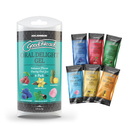 GoodHead Oral Delight Gel multisabor, paquete de 6, 0,24 oz.