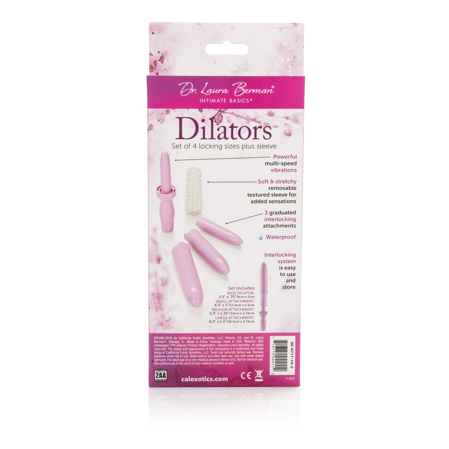 Dr. Laura Berman Intimate Basics - Dilator Set Purple Dilator with 4 Sizes & Sleeve