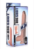 Big Shot Silicone Vibrating & Twirling Remote Control Rechargeable Dildo with Balls 8in - Vanilla