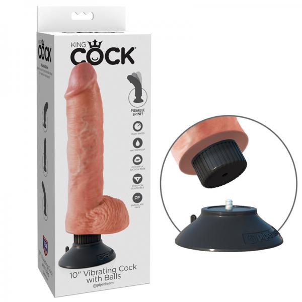 King Cock 10in Vibrating Cock W/Balls