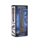 Fleshstixxx 8in Vibrating Dildo W/ Balls Dark