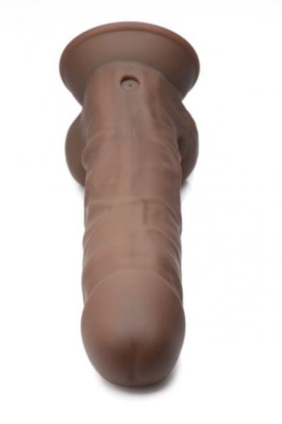 Fleshstixxx 8in Vibrating Dildo W/ Balls Dark