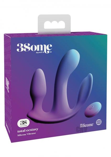 3Some Total Ecstasy Silicone Vibrator Purple