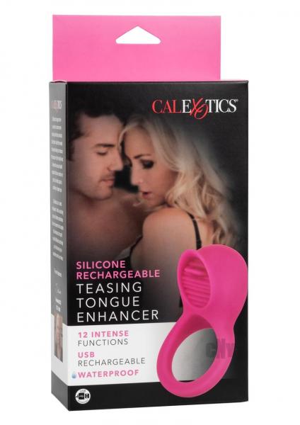 Teasing Tongue Enhancer Pink Vibrating Cock Ring