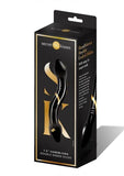 Secret Kisses Handblown Double Ended Glass Dildo 7.5in - Black/Gold