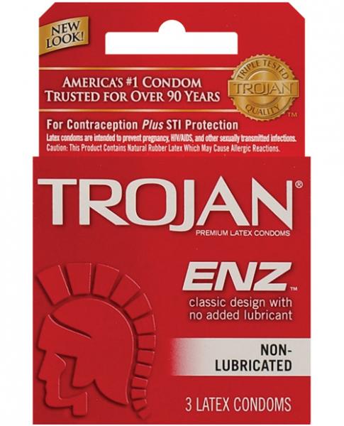 Preservativos no lubricados Trojan Enz - Caja de 3