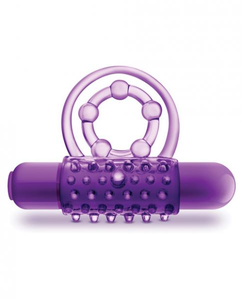 The Player Vibrating Double Strap Cock Ring Purple