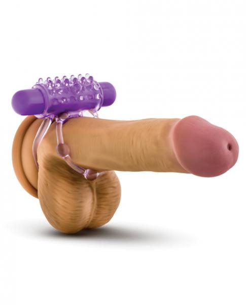 The Player Vibrating Double Strap Cock Ring Purple