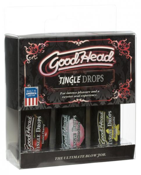 Goodhead Tingle Drops 3-pack French Vanilla, Cotton Candy, Sweet Cherry