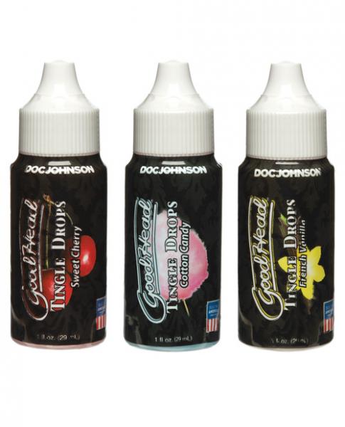 Goodhead Tingle Drops 3-pack French Vanilla, Cotton Candy, Sweet Cherry