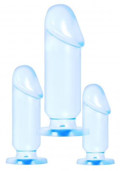 Beginner's Backdoor Kit 3 Penis Plugs Blue