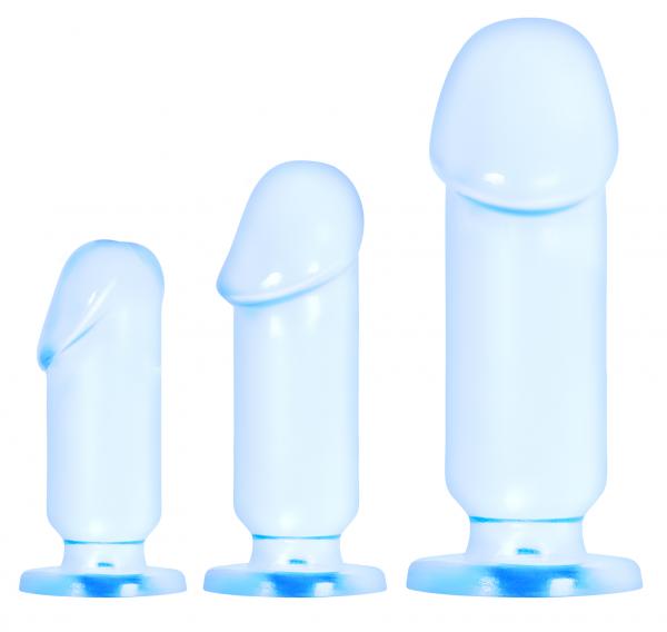 Beginner's Backdoor Kit 3 Penis Plugs Blue