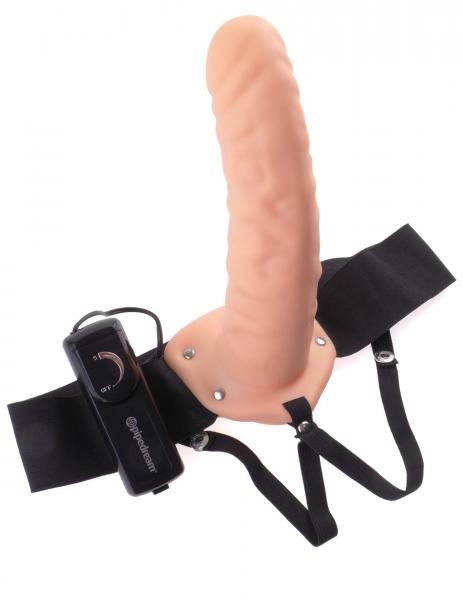 8 inches Vibrating Hollow Strap-On