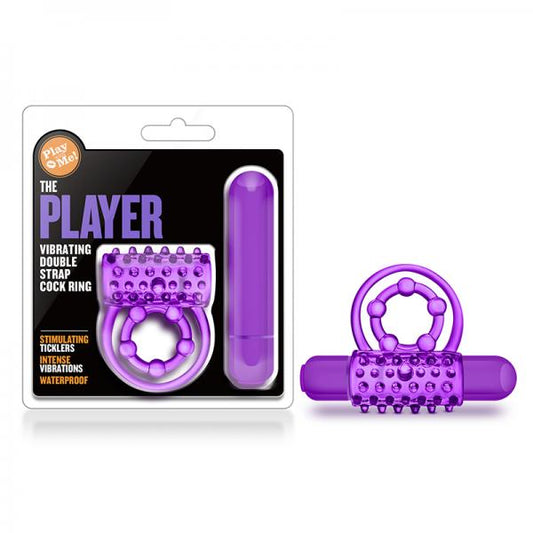 The Player Vibrating Double Strap Cock Ring Purple