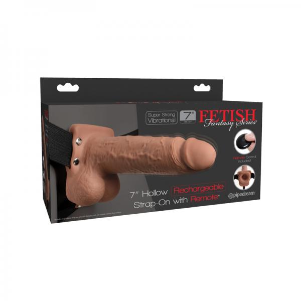 Fetish Fantasy 7in Hollow Rechargeable Strap-on With Remote