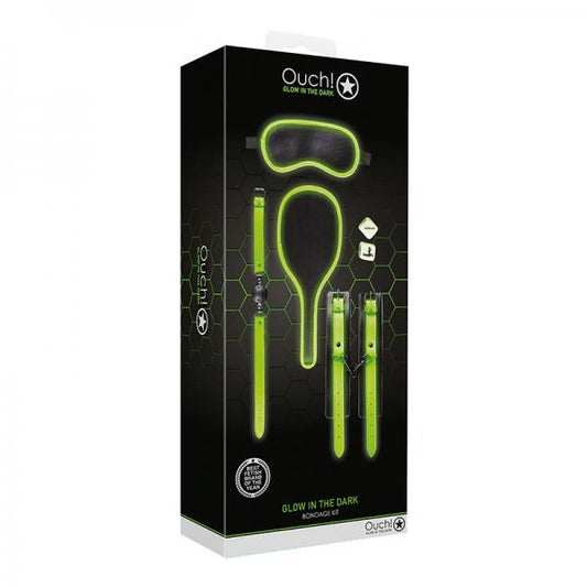 Ouch! Glow Bondage Kit #1 - Glow In The Dark - Green