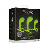 Ouch! Glow Prostate Kit Set Of 3 - Glow In The Dark - Green